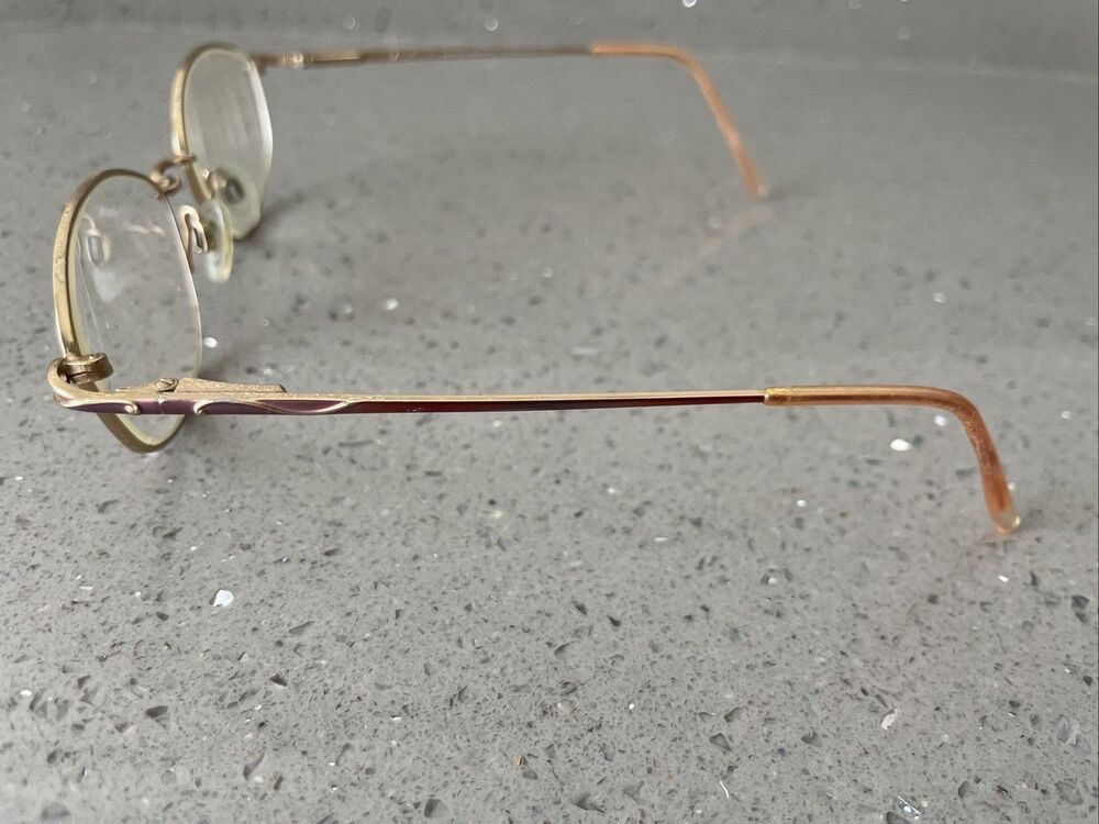 Easyclip Eyeglasses Frames ONLY Brown Full Rim 52-17-135 30 Gold - Picture 3 of 15